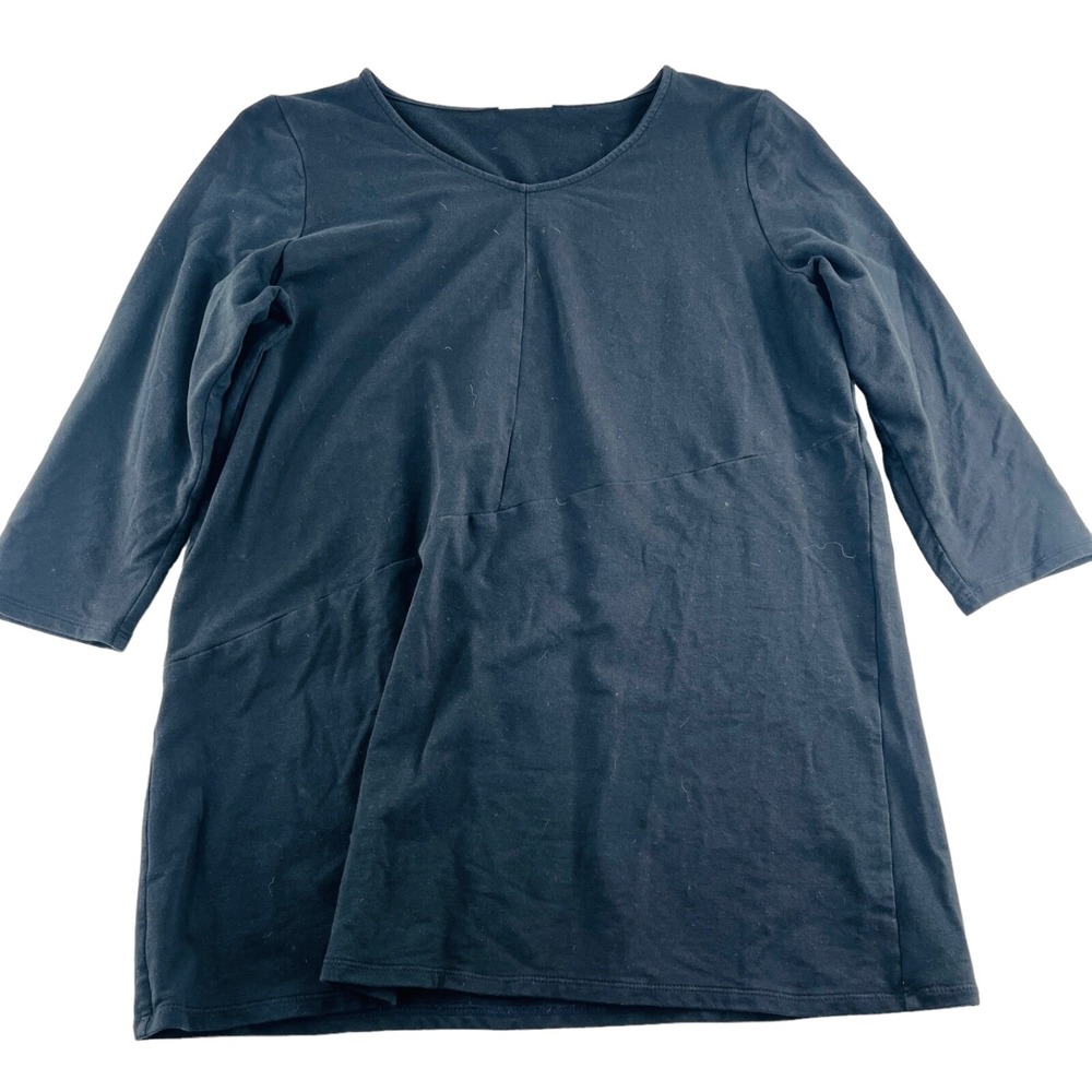 J Jill pure Jill women's size Medium Shirt Black pullover 3/4 sleeves